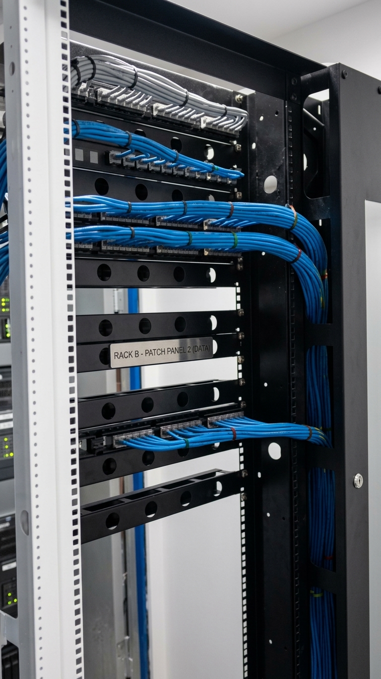 Rack y patch panel